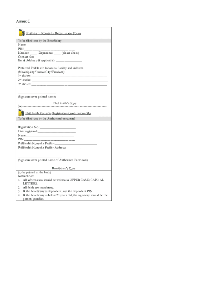 Philhealth Konsulta Registration Form