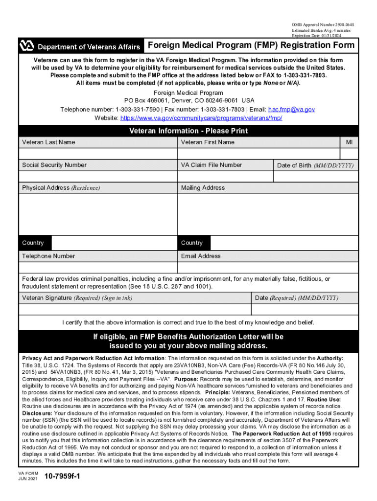  Veterans Can Use This Form to Register in the VA Foreign Medical Program 2021-2024