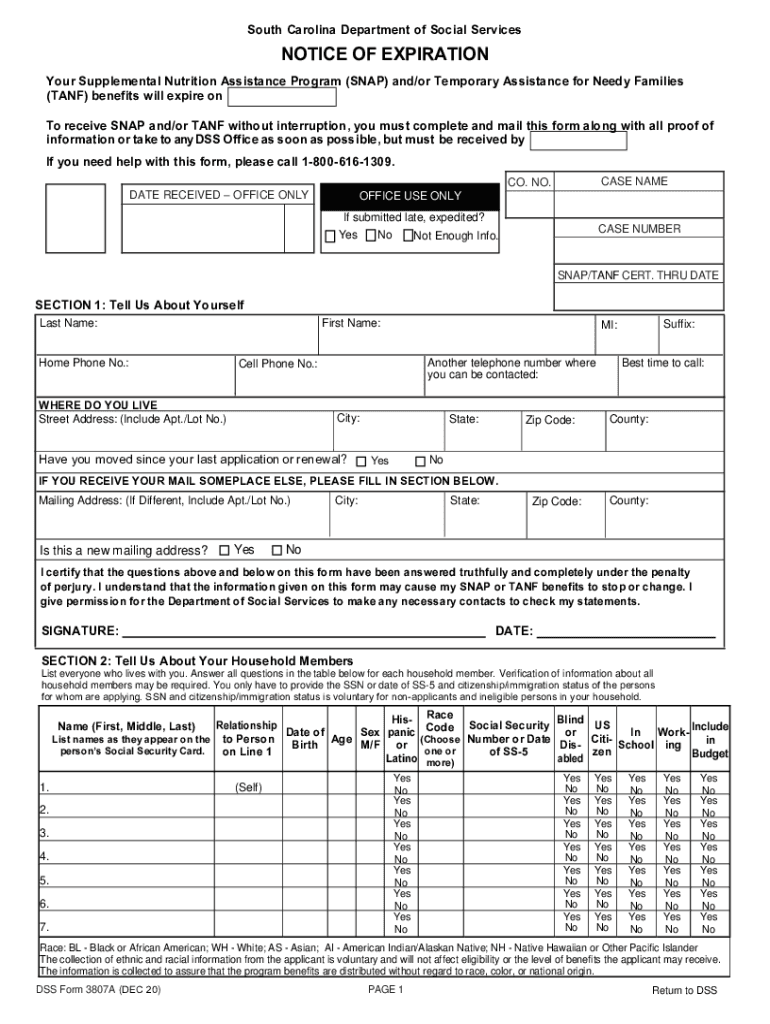  SNAP South Carolina Department of Social ServicesSouth Carolina Department of Social Services NOTICE of SNAP South Carolina Depa 2020-2024