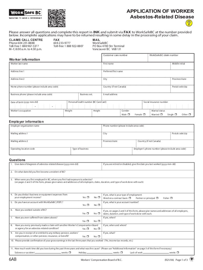 APPLICATION of WORKER  Form