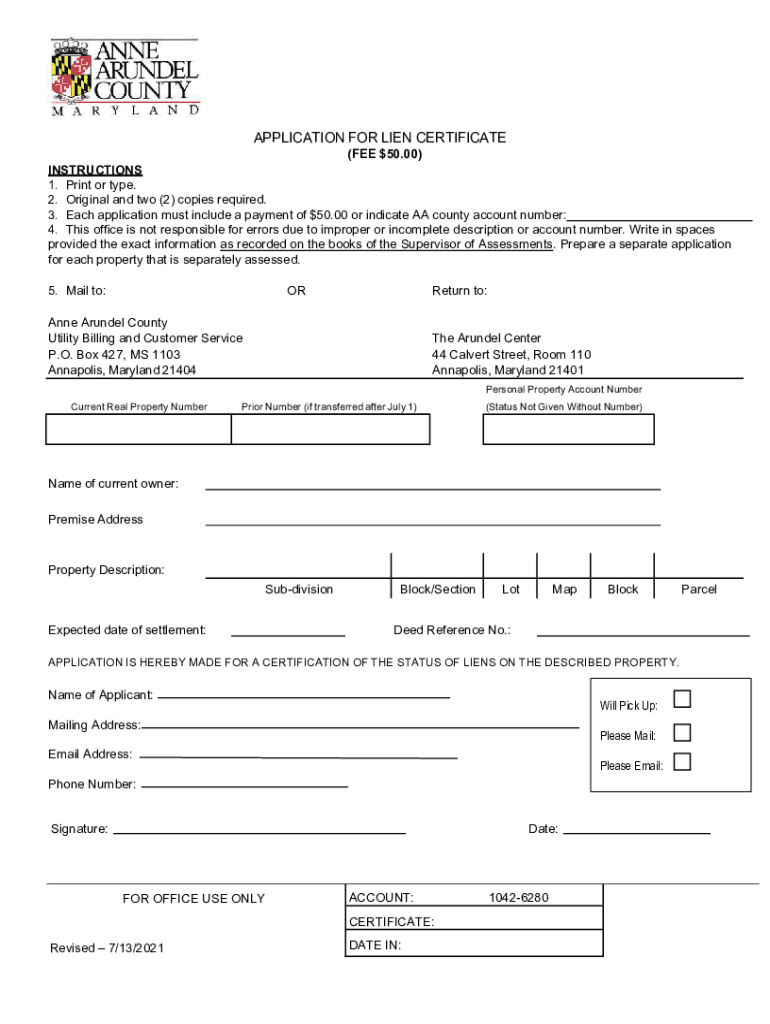  Lien Cert App Revised 07012011 XLS 2021-2024