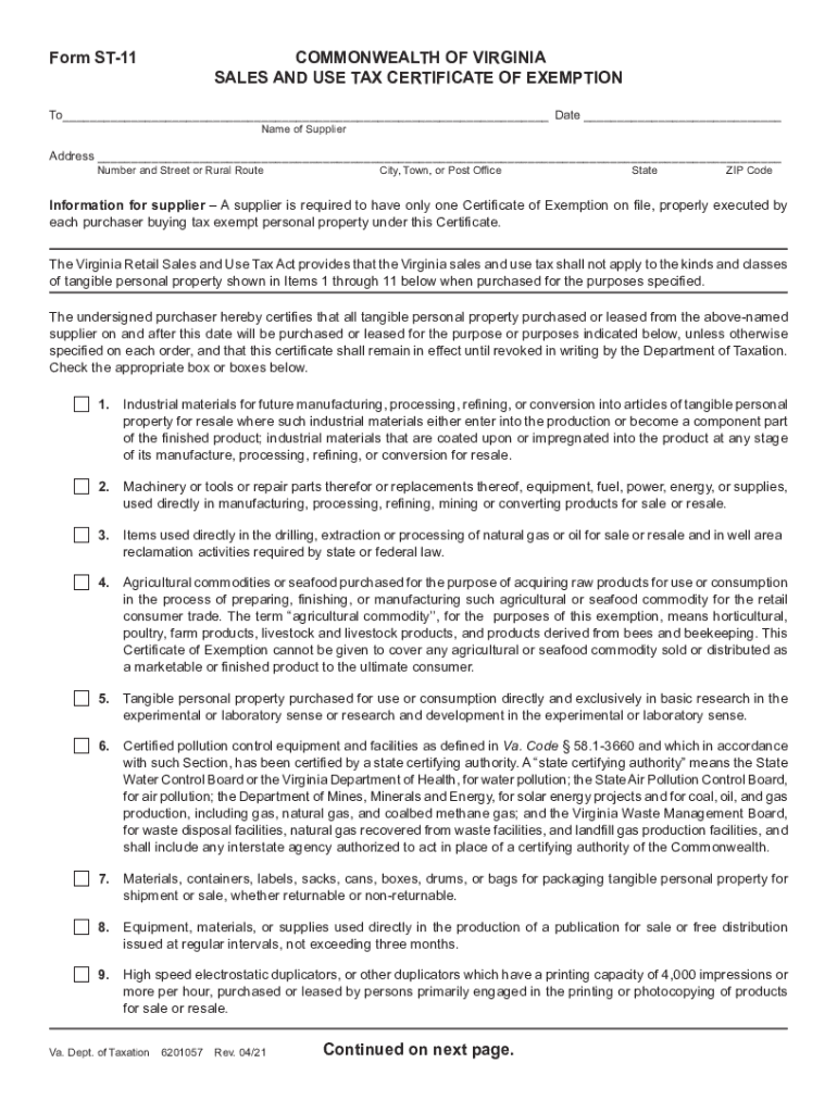  Form VA DoT ST 11 Fill Online, Printable, Fillable 2021