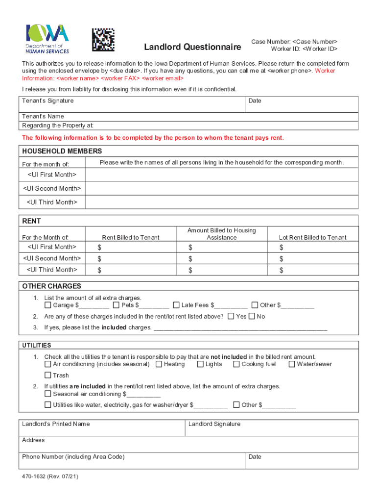 Landlord Questionnaire  Form