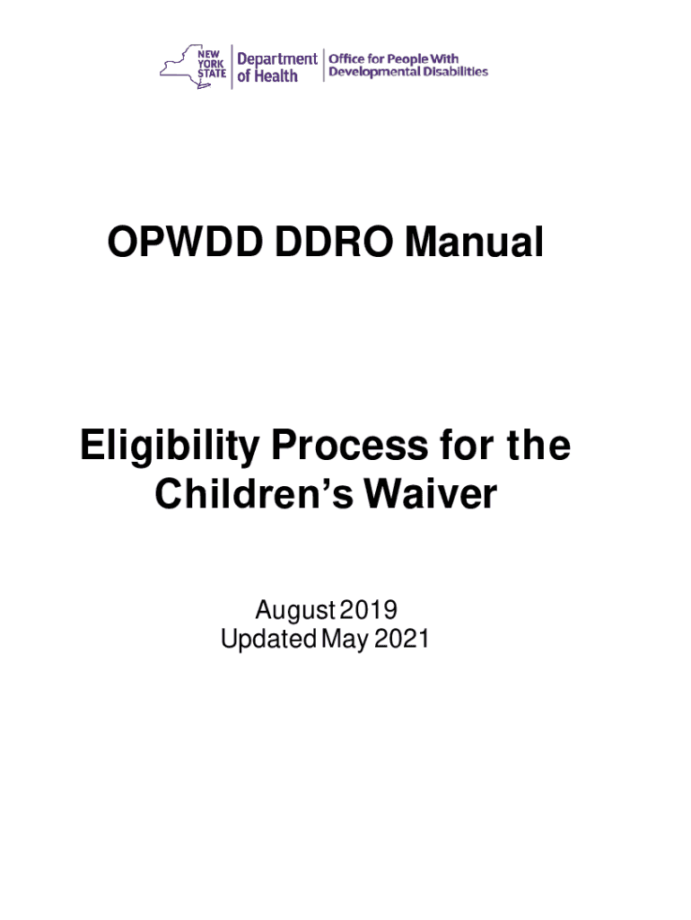 OPWDD DDRO Manual  Form