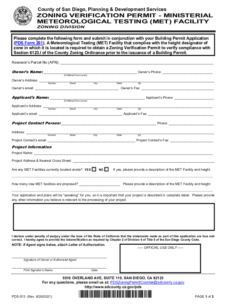  ZONING VERIFICATION PERMIT MINISTERIAL 2021-2024