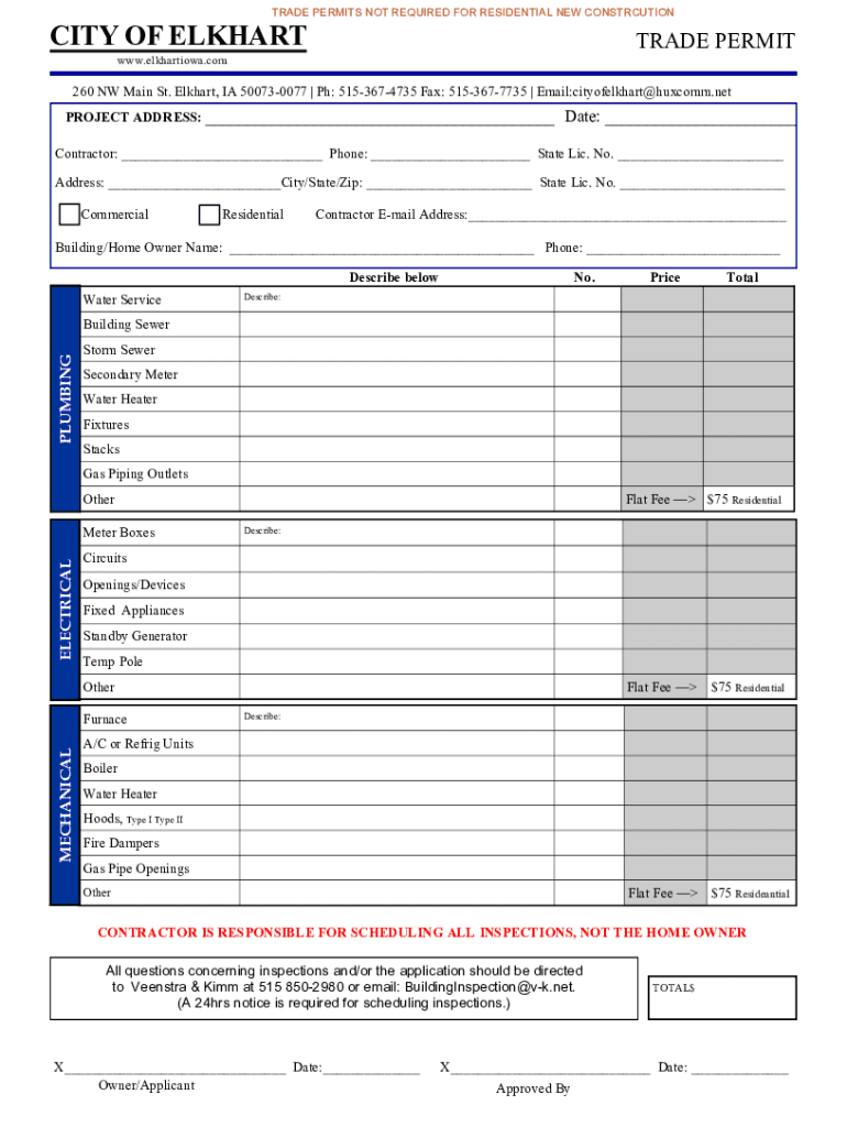 Trade Permit Draft  Form