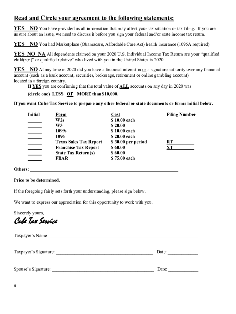  Cube Tax Service 2020-2024