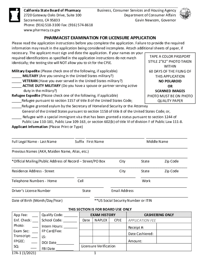 Fillable Online RPH Renewal California State Board of  Form