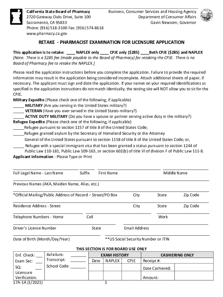 Fillable Online Pharmacy Ca Clinic License Application  Form