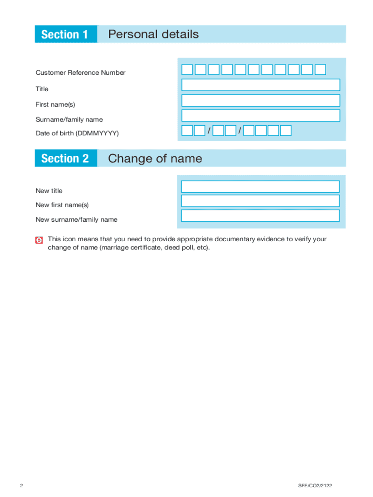 Part Time Students Change of Circumstances Notification Form