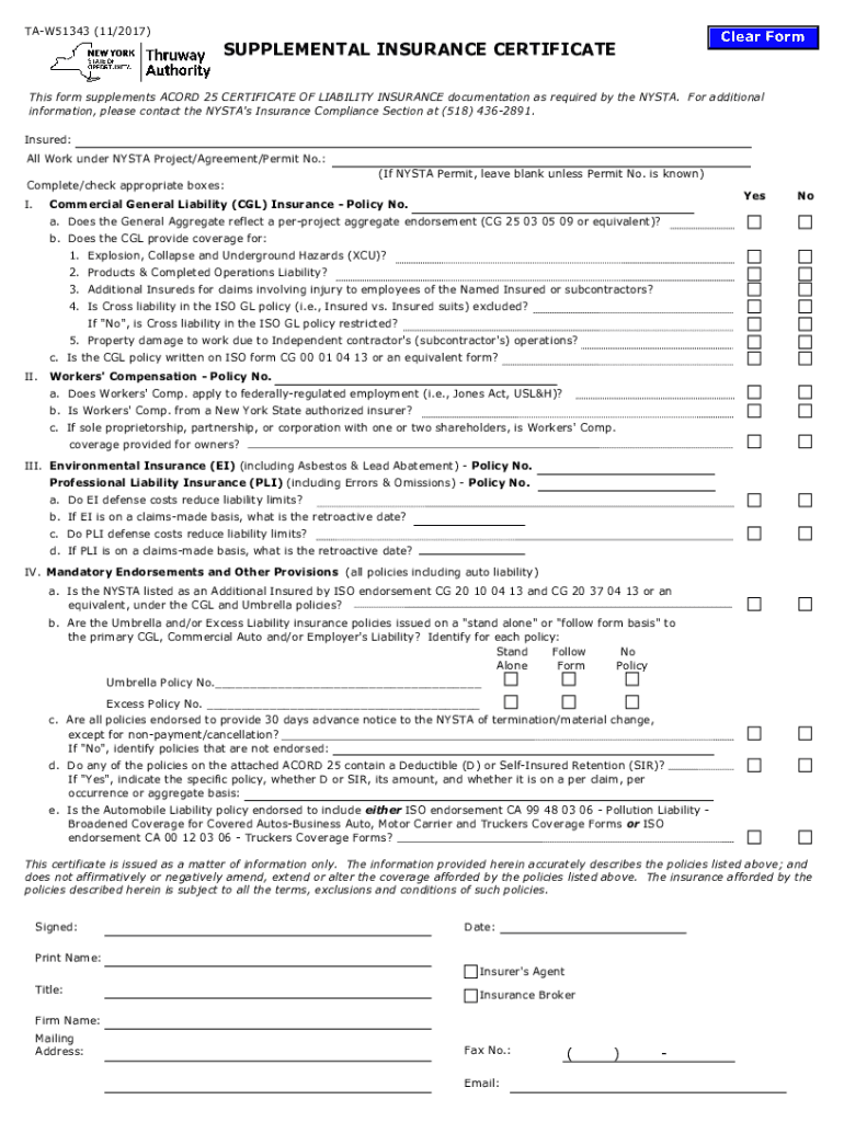 NY TA W51343  Form