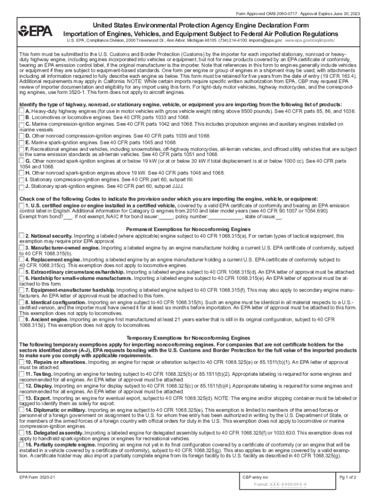  EPA Standard Form 3520 21 PDF 2020-2024