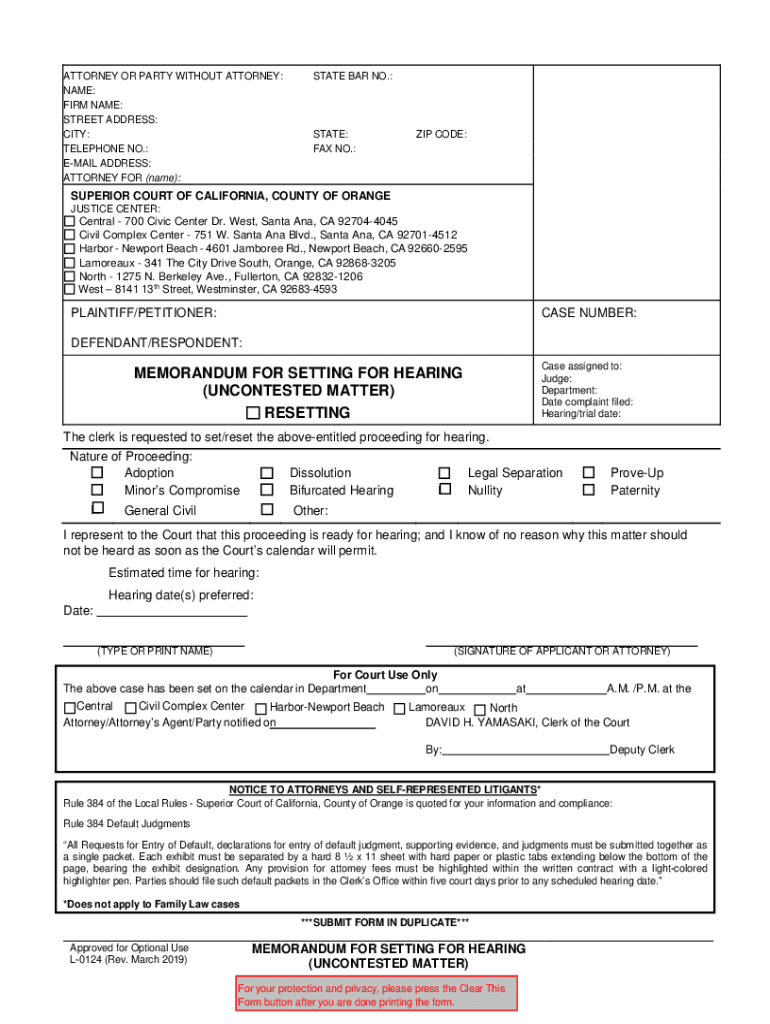 Ca County  Form