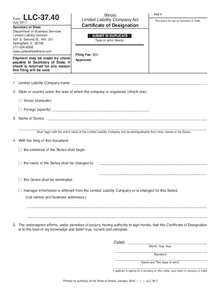 Get and Sign Illinois Certificate Designation  Form