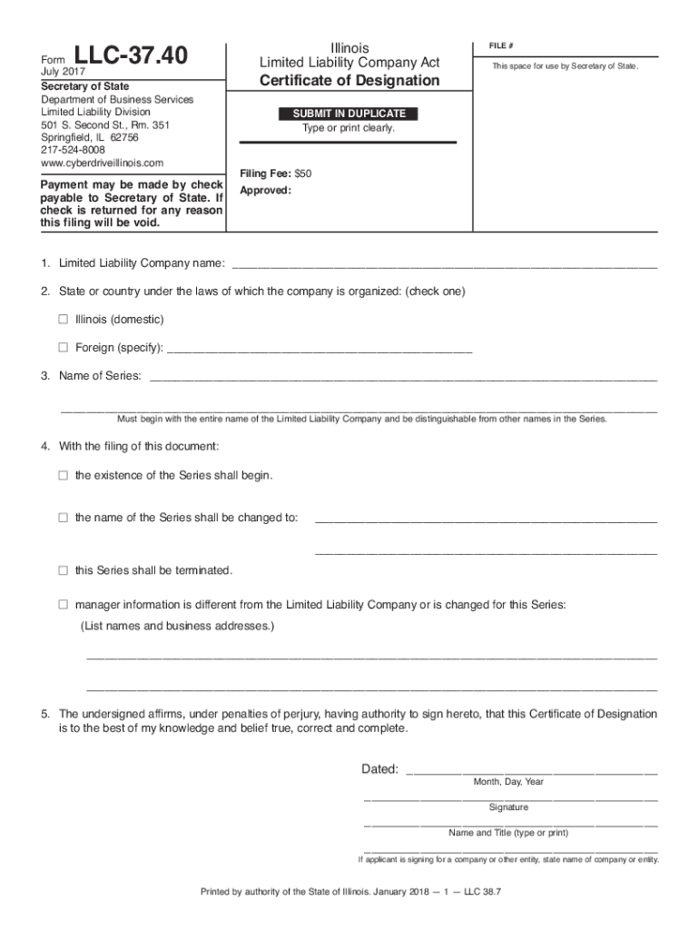 Illinois Certificate Designation  Form