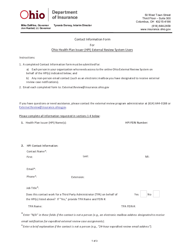 IRO Contact Update Form PDF