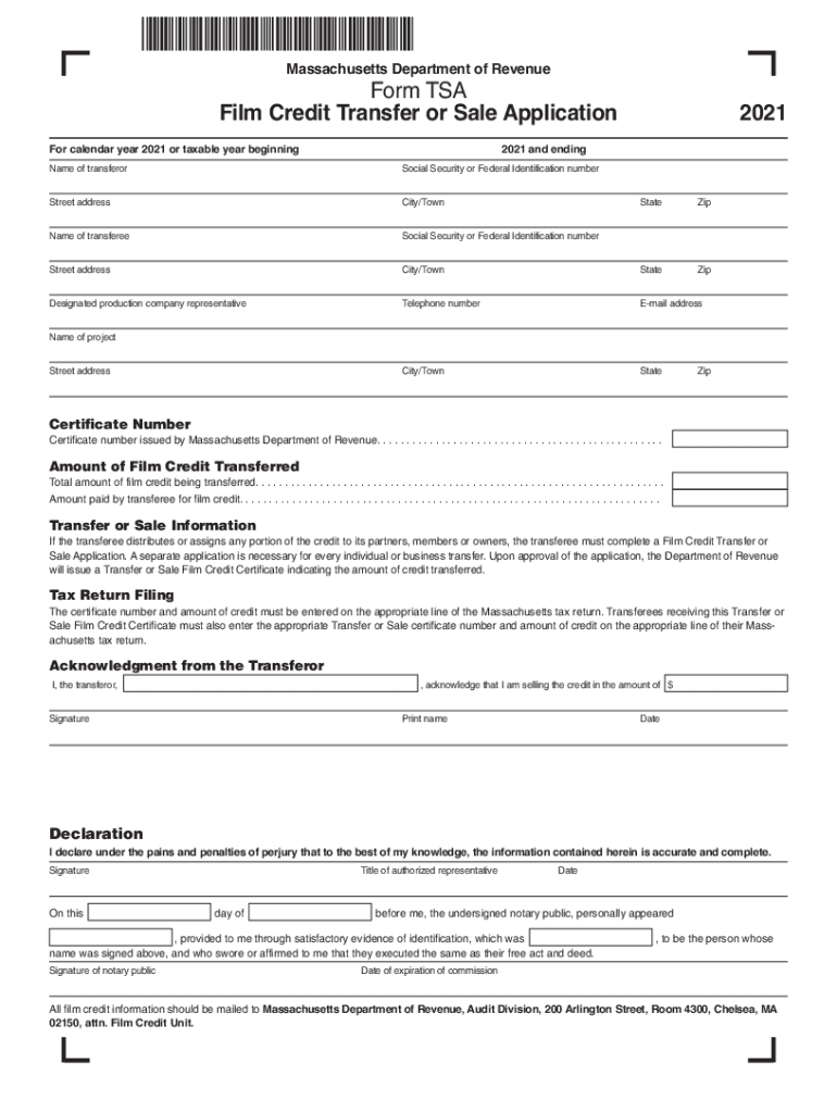  Massachusetts Form Tsa 2021