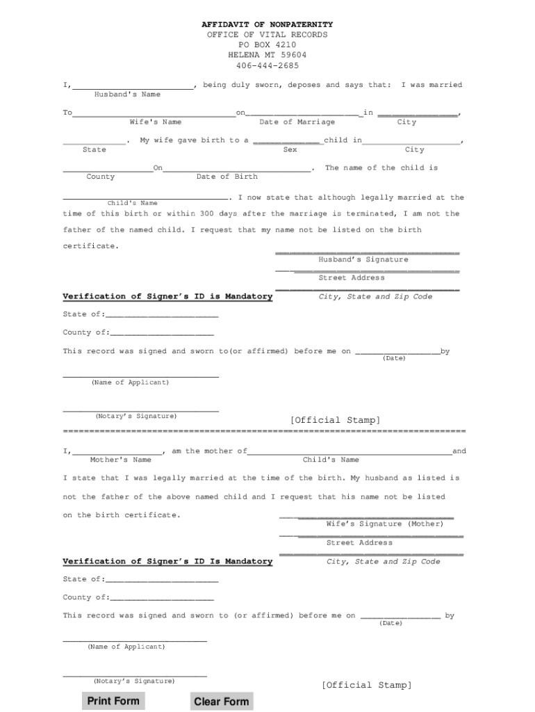 Montana Public Health Human Services  Form