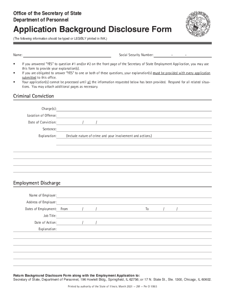  Application Background Disclosure Form Illinois Secretary of 2021-2023