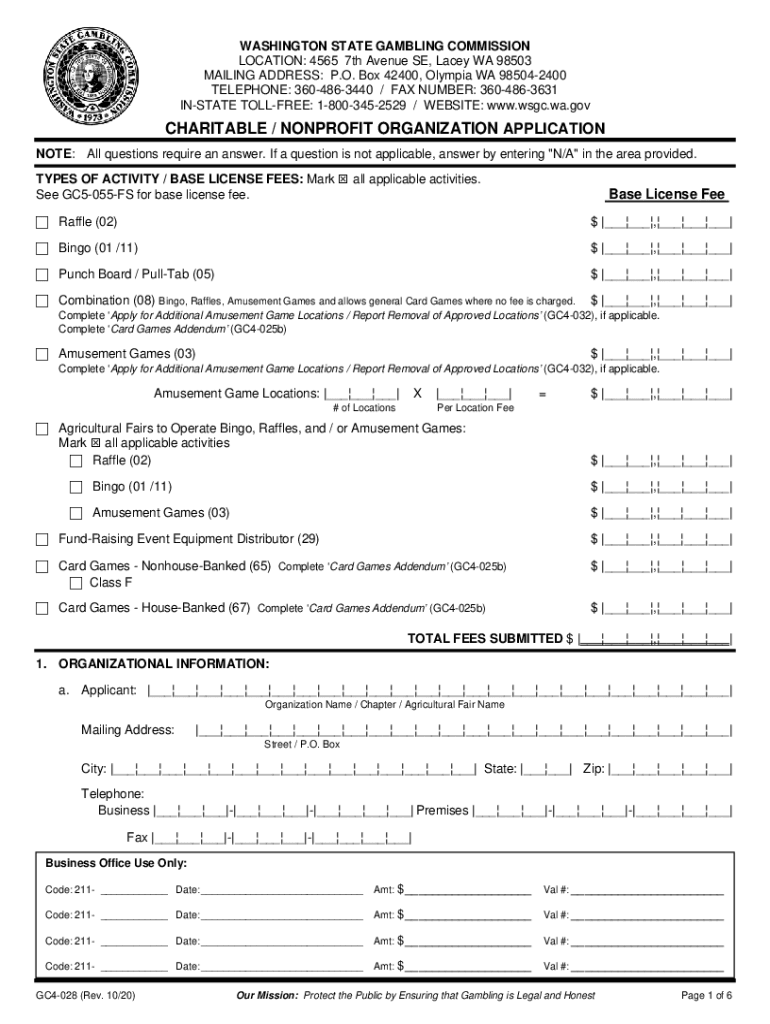 Renew Washington State Gambling License, Renew Washington  Form