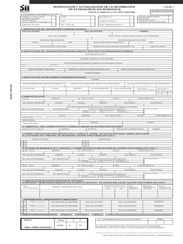 Modificaci N Y Actualizaci N De La Informaci N F3239 1 De Extranjeros Sin Residencia