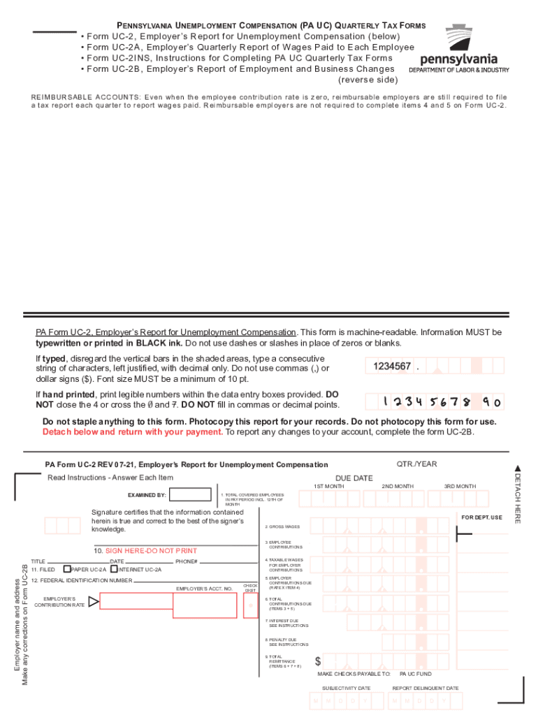 Pa Uc Form Unemployment