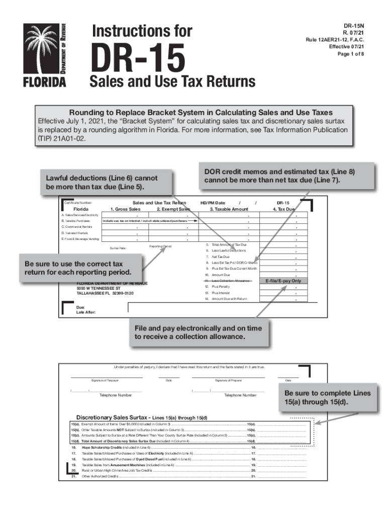  Sales and Use Tax Returns Florida Department of Revenue 2021