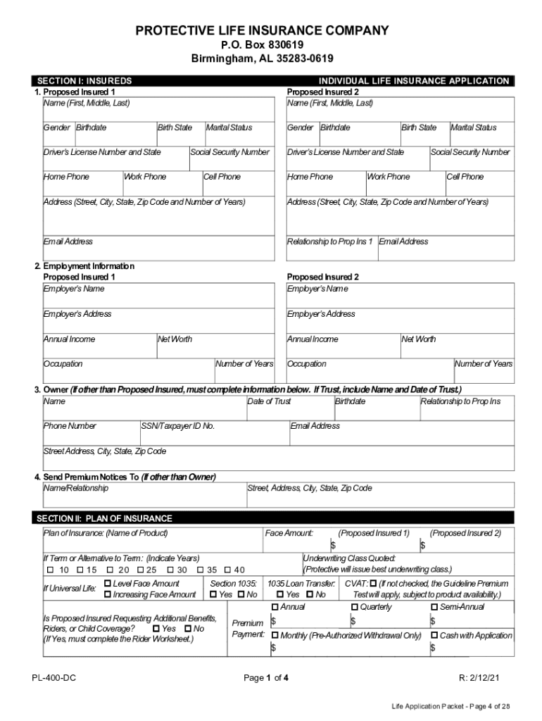 Protective Life and Annuity Insurance Company INDIVIDUAL  Form