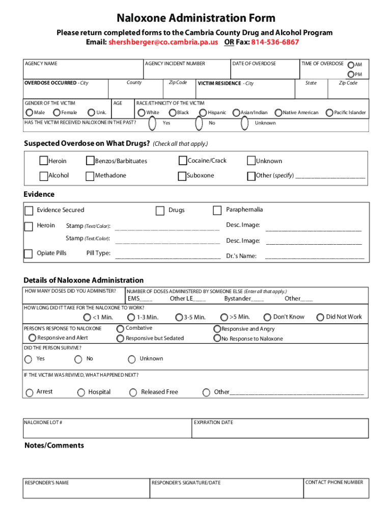 Naloxone Administration Form