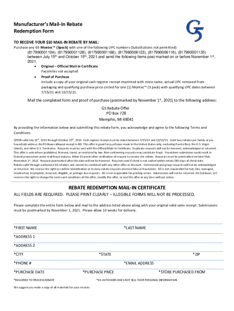 Get and Sign Montec Rebate 2021-2022 Form