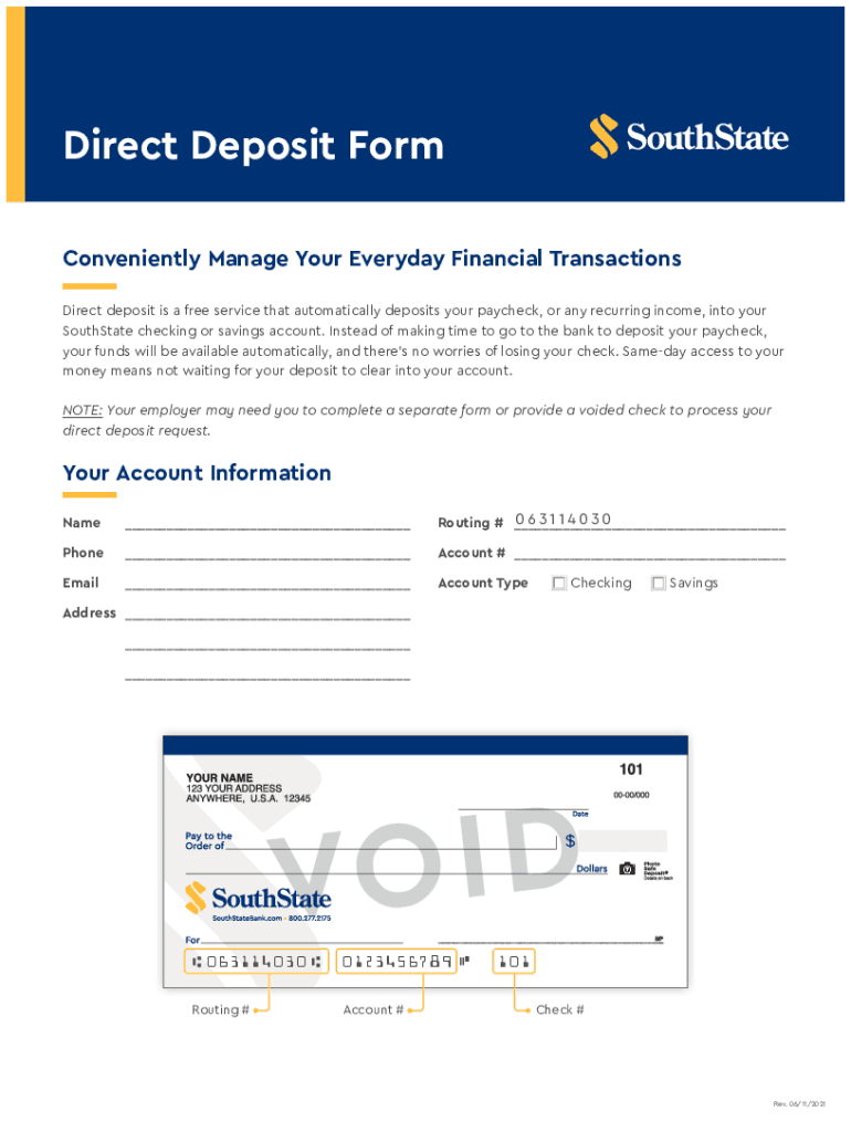 Direct Deposit Form Conveniently Manage Your Every