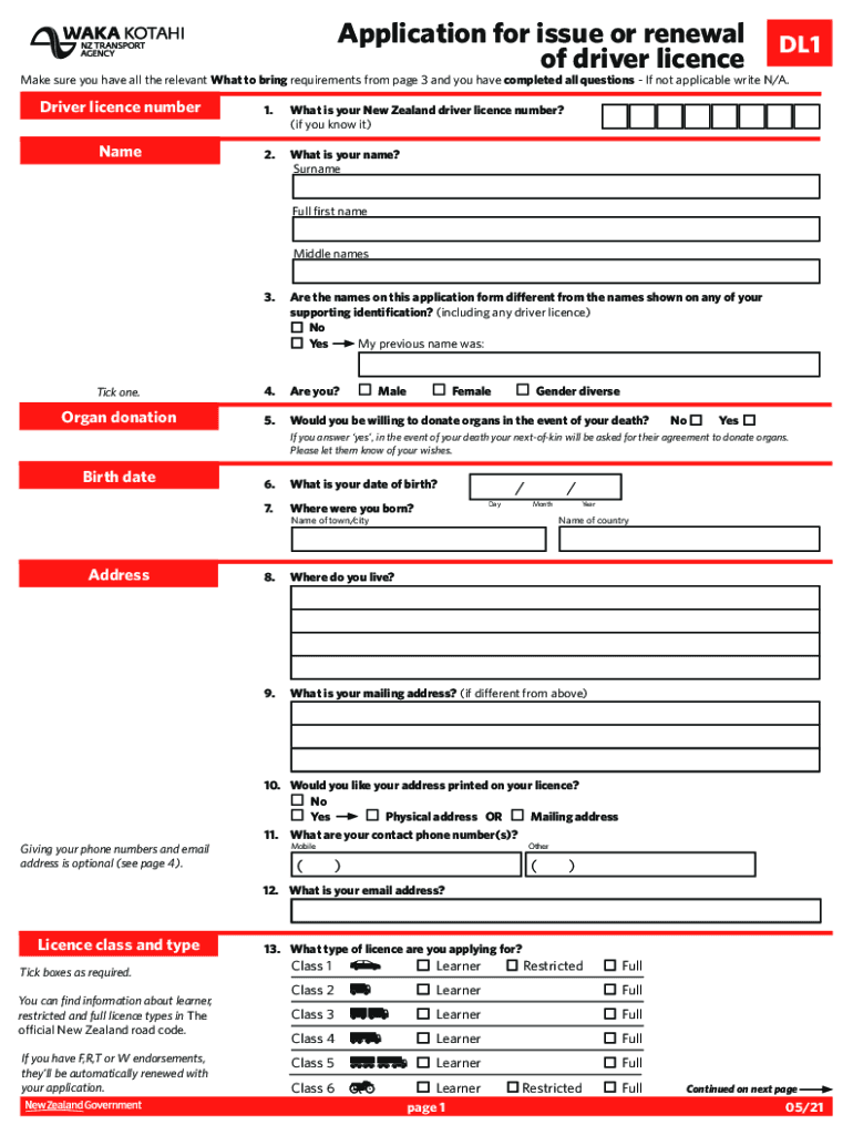 Get and Sign NZ DL1 Fill and Sign Printable Template Online  Form