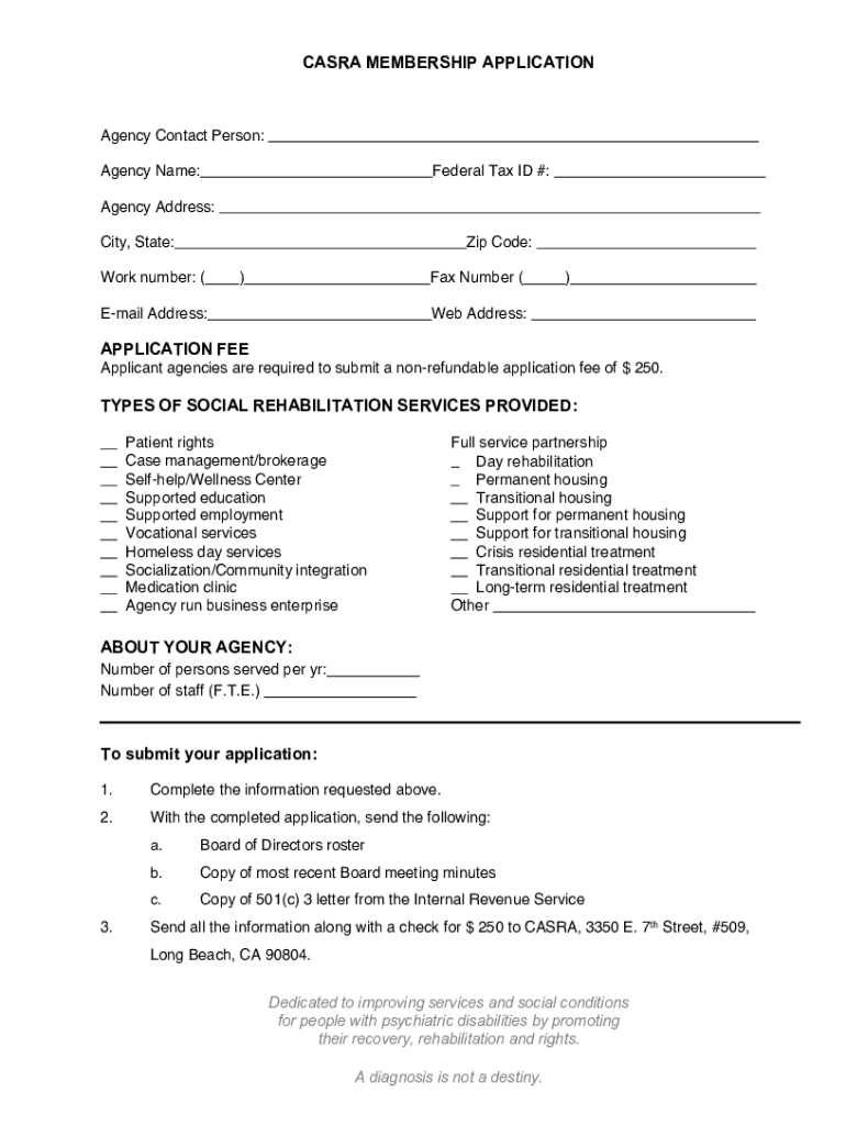 CASRA Membership Application Form
