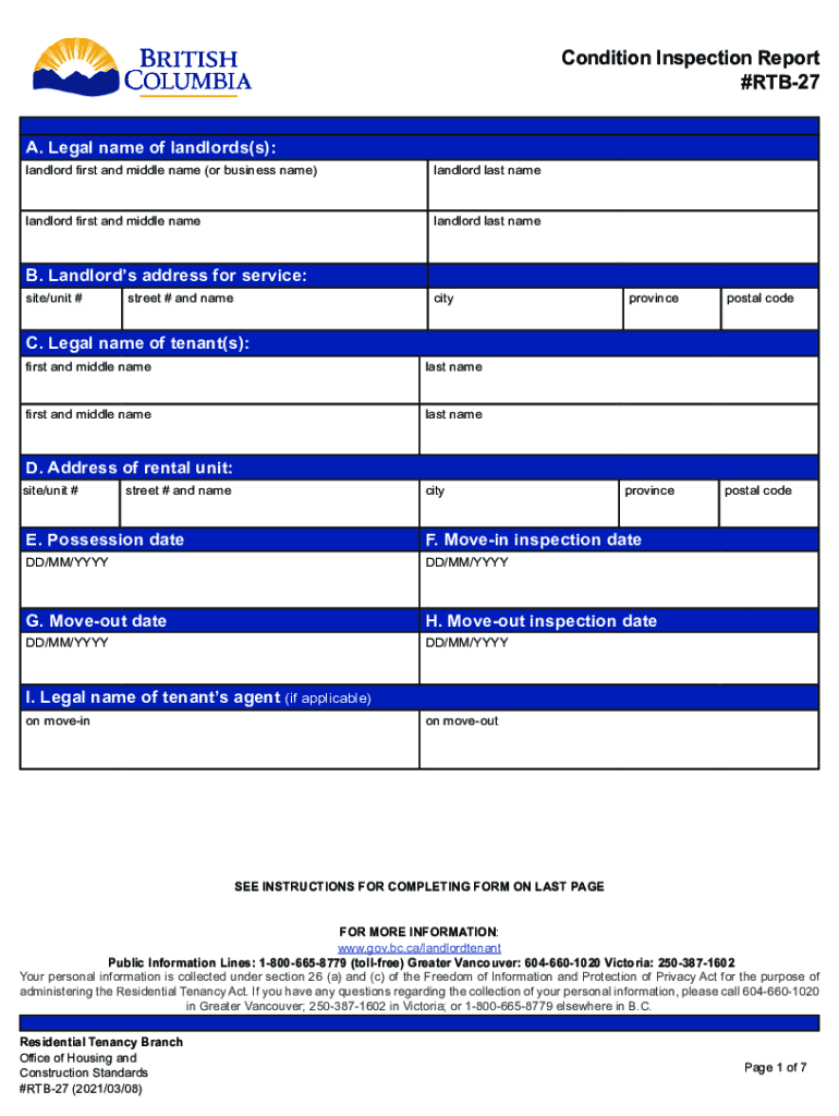  Condition Inspection Report RTB 27 2021-2024