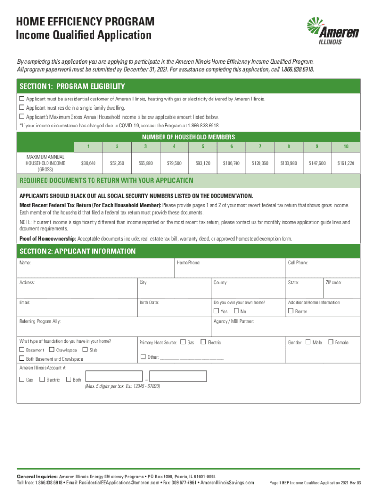 Illinois Income Qualified  Form