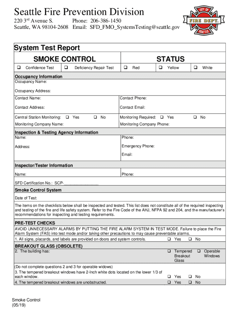 Inspection & Testing of Fire and Smoke Control Systems 2019-2023