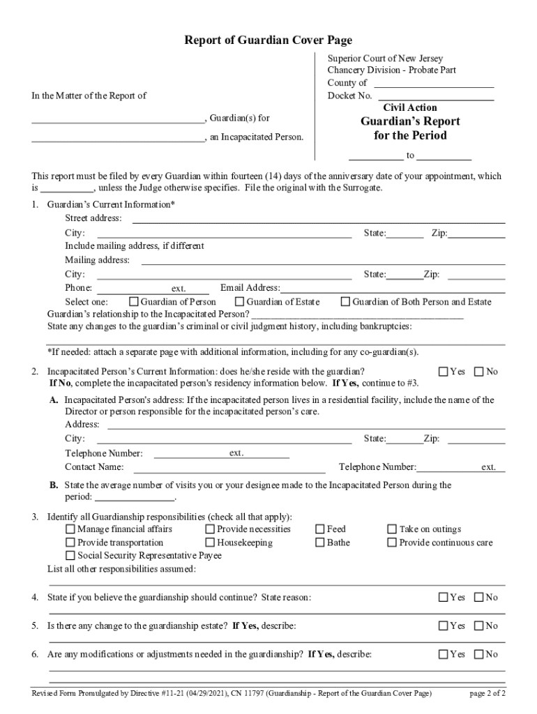 ORDER APPROVING GUARDIANS REPORT and ACCOUNTING  Form