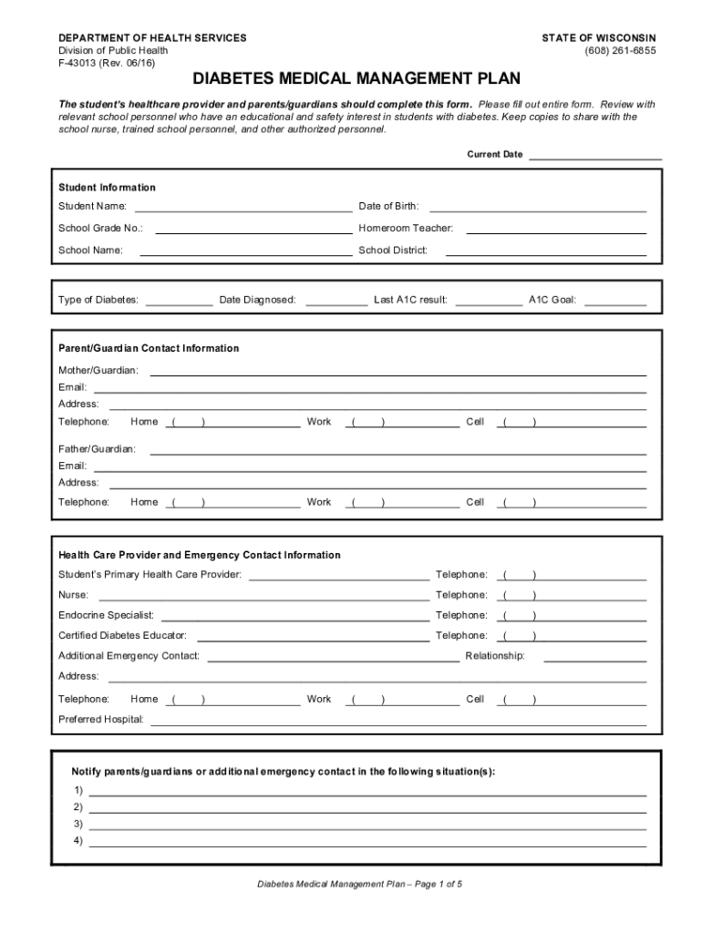 Wi Department of Health Service  Form