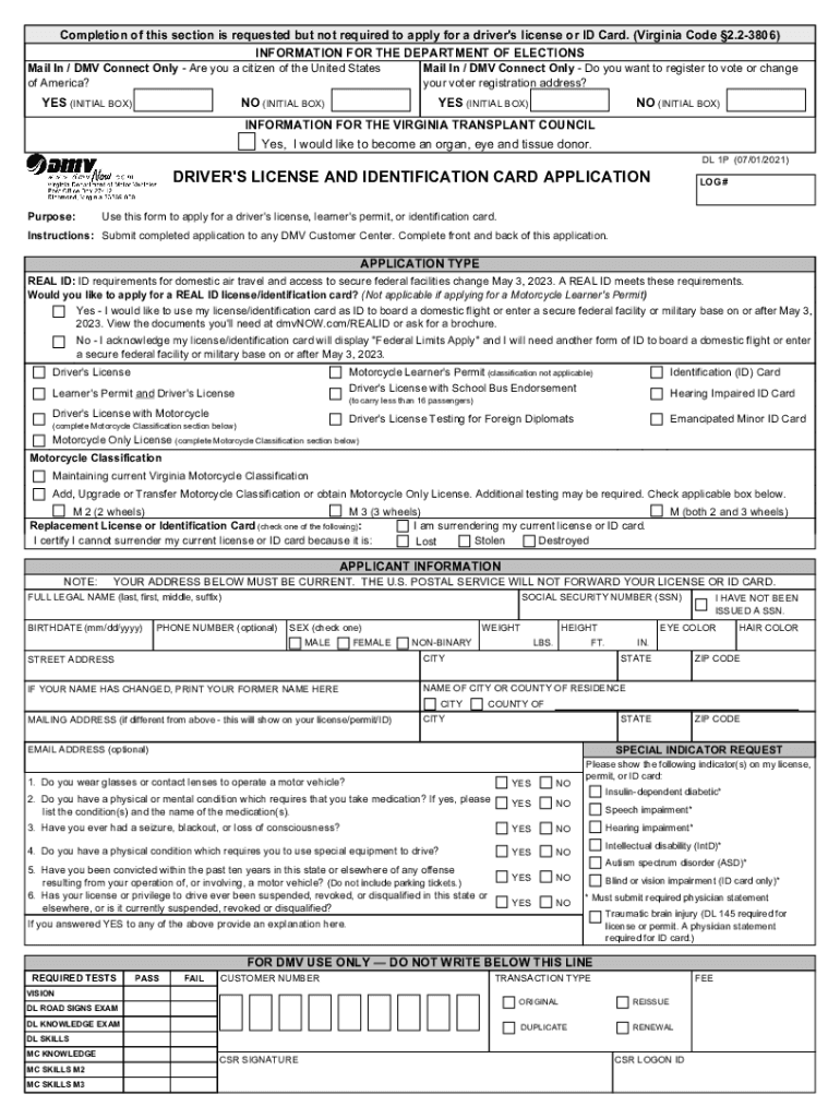 Fillable Online Form DL 1P Driver's License pdfFiller