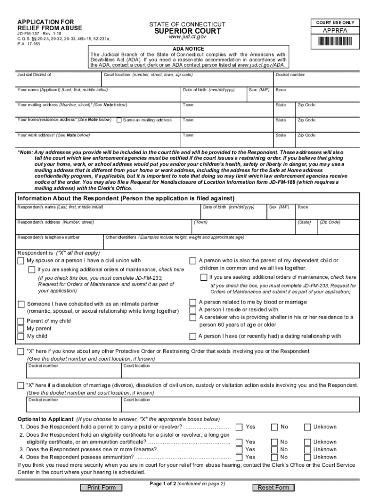  Official Court Forms of the Connecticut Judicial Branch CT Gov 2018