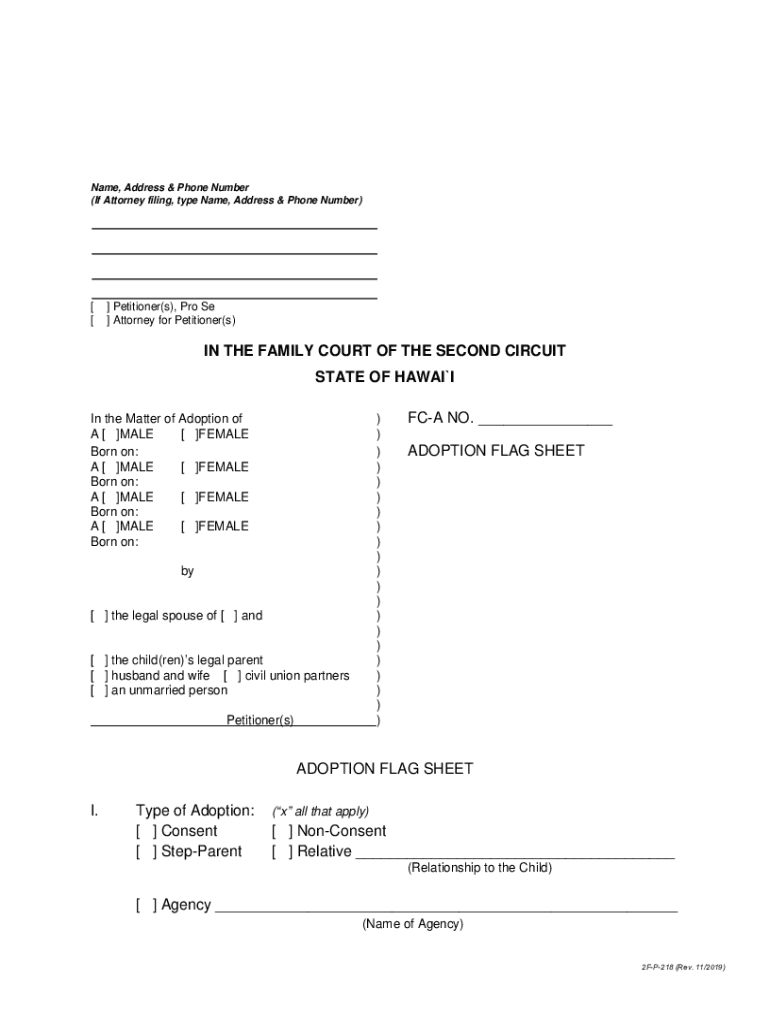  Adoption Flag Sheet Hawaii State Judiciary 2019-2024