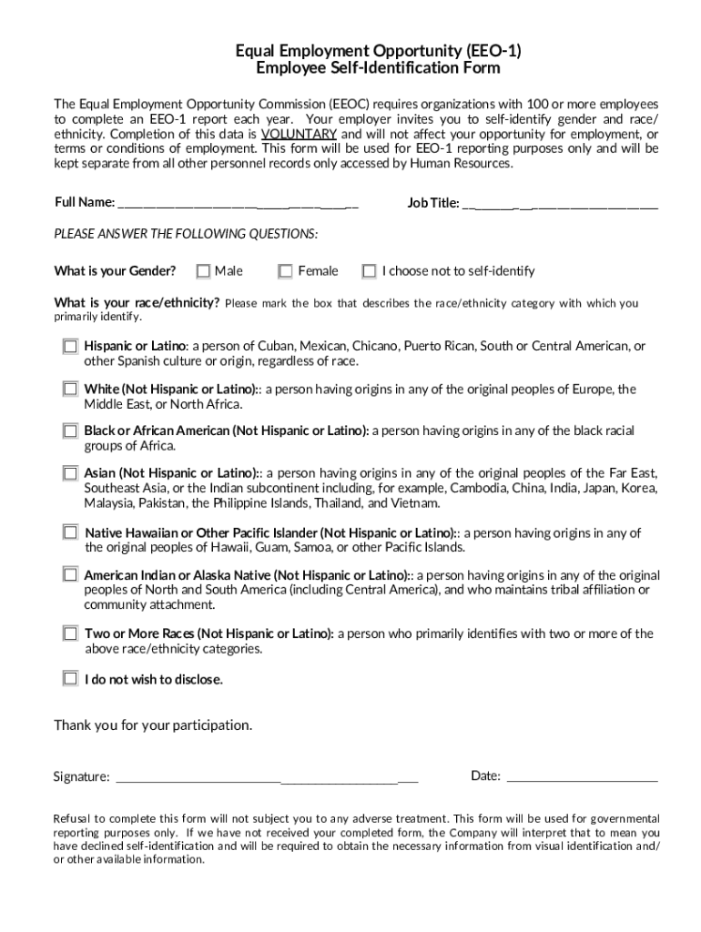 EEO1 Sample EEO1 Form