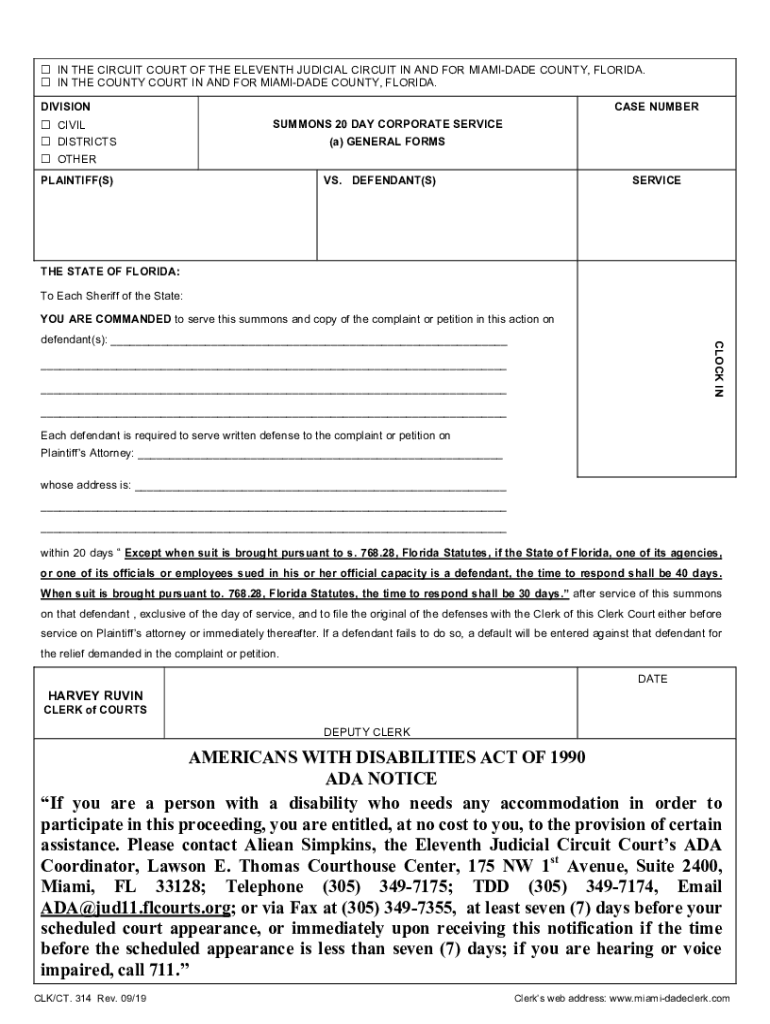  DIVISION CASE NUMBER CIVIL COVER SHEET Miami Dade Clerk 2019-2024