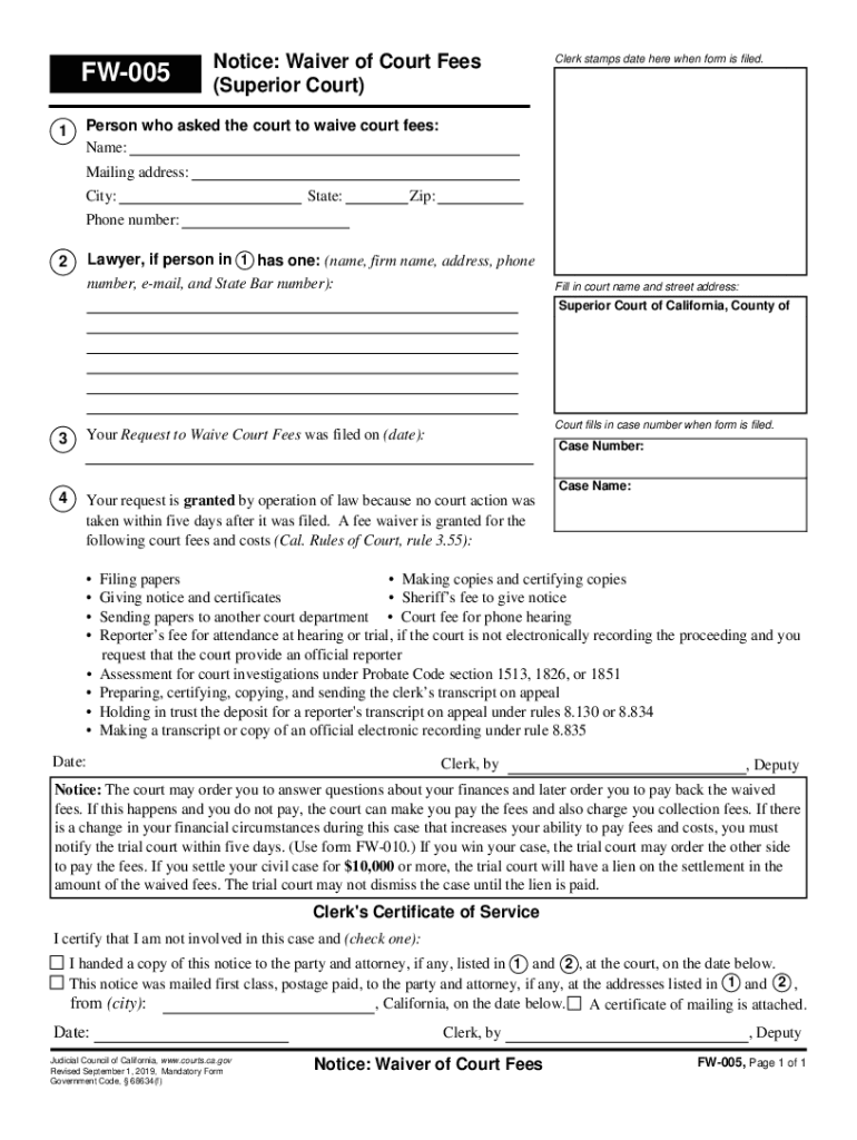  FW 005 Notice Judicial Council Forms 2015