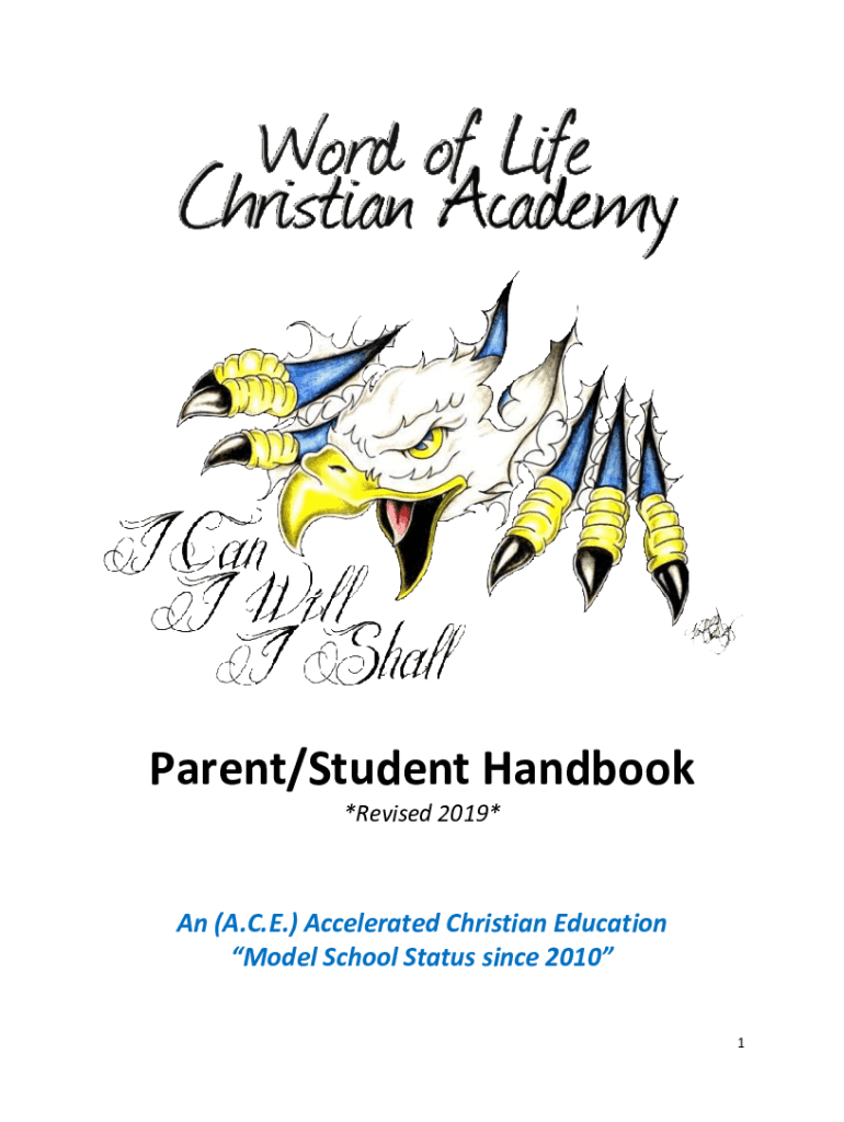 NM Word of Life Christian Academy ParentStudent Handbook  Form