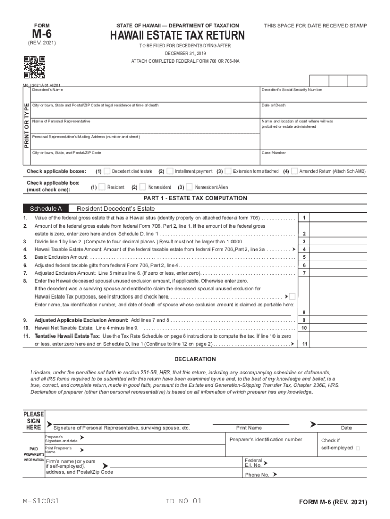Get and Sign M 6 Rev , Hawaii Estate Tax Return Form 2021-2022