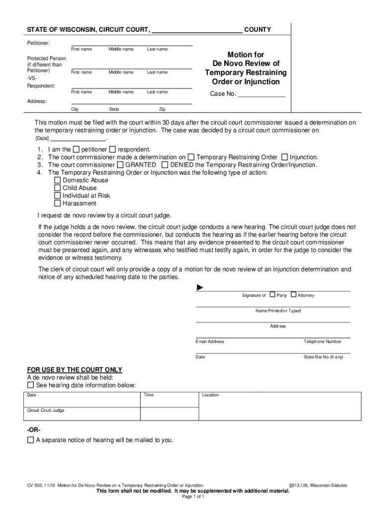 Stipulation for Temporary Order Fill Out and Sign  Form