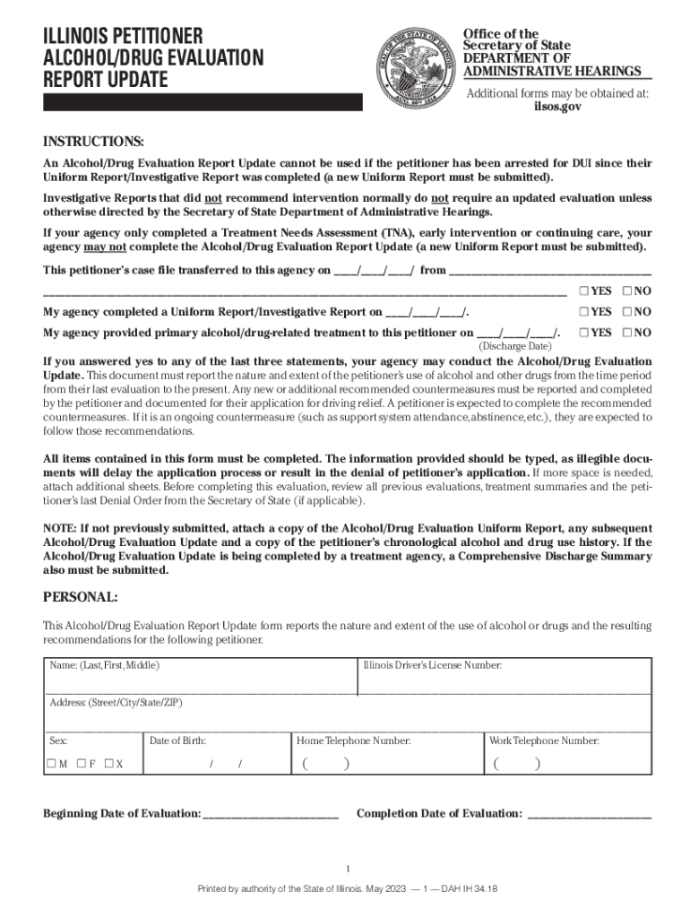  ResetILLINOIS PETITIONER ALCOHOLDRUG EVALUATION R 2023-2024