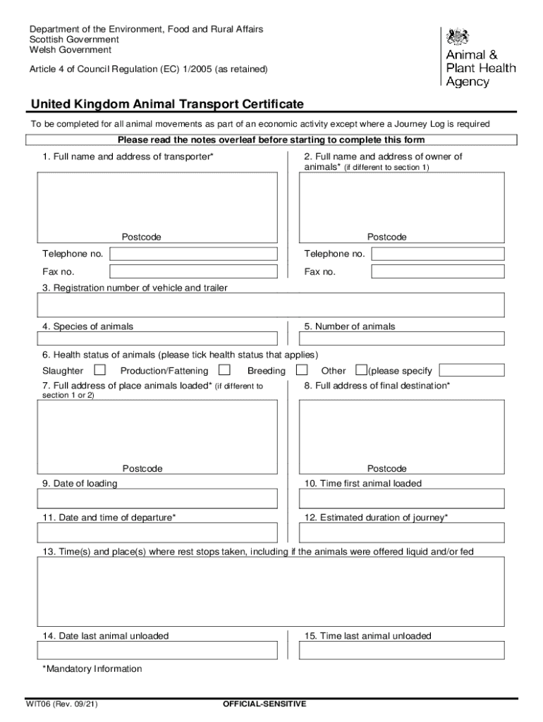 DEPARTMENT for ENVIRONMENT, FOOD and RURAL AFFAIRS V1  Form