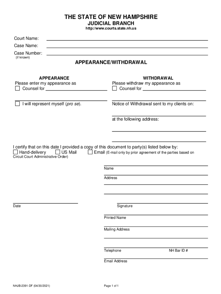 Personal Data Sheet New Hampshire Judicial Branch Fill  Form